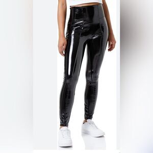 SPANX Black Glossy‎ Leggings High-Waisted Size M